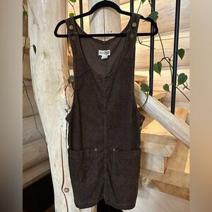 Vintage Chocolate Brown Corduroy Skirt Overall